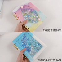 INTODIY Rectangle elliptique couverture de cahier feuilles mobiles Silicone Shaker Quicksand résine moule