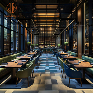 เก้าอี้หนังทรงสี่เหลี่ยมทำจากไม้เนื้อแข็งเฟอร์นิเจอร์โต๊ะทำจากไม้เป็นที่นั่งสำหรับร้านกาแฟเก้าอี้ทำจากหนังทรงตัวแอลอีดีออกแบบได้ตามต้องการ - Product Image 3