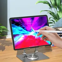 Support de tablette rotatif à 360 degrés, support de bureau pliable réglable, Compatible avec tablette Ipad Pro/Air/Min de 4.7 à 12 pouces