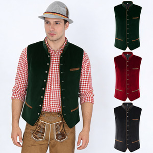 Chaleco de Terciopelo Medieval para Hombre, Traje de Caballero para Halloween, Chaqueta Blazer Clásica de Un Solo Pecho para Banquete, Disfraz de Oktoberfest - Product Image 1