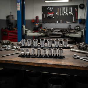 Jeu de douilles 1/2 pouce, 15 pièces, métrique, en acier au chrome-vanadium, pour réparation automobile et travaux mécaniques - Product Image 3