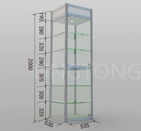 Vitrines de shopping à 6 couches avec fixations en verre Vitrines verrouillables en verre transparent personnalisées pour magasin durable LT-ZGC05