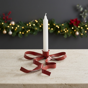 Wholesale <b>Red</b> Metal <b>Candle</b> Stand with Ribbon Design for Christmas Home Decoration - Product Image 5