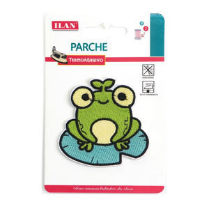 Patch en tissu thermocollant Ilan Frog Design 6,2 cm pour vêtements - Product Image 2