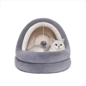 Factory Wholesale Washable Plush Fabric Cat And Dog Sofa Nest Pet Bed With Cushion