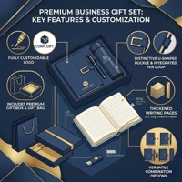 Carnet A5 personnalisé en cuir PU épais, coffret cadeau d'entreprise avec porte-stylo à boucle en U pour réunions d'affaires et reconnaissance des employés