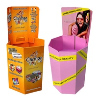 Présentoirs carrés en carton ondulé personnalisés pour vêtements et chaussettes, promotion et stockage en gros