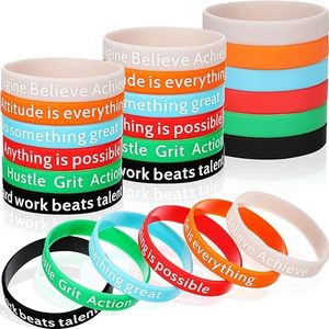 Tùy chỉnh in văn bản Silicone Vòng đeo tay cao su màu xanh bóng vết sưng khắc biểu tượng cá nhân Dây đeo cổ tay khuyến mại dây đeo cổ tay - Product Image 4