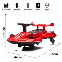 Voiture électrique 12V en plastique pour enfants, jouet pour bébé à batterie avec fonction drift et rotation à 360° °   Rotation sur 4 roues
