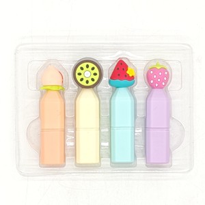 Lot de 4 surligneurs obliques parfumés aux fruits, avec capuchon amusant, stylos gel non effaçables, fournitures scolaires pour enfants, coloriage - Product Image 3
