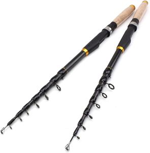 Caña de Pescar Telescópica de Carbono Ultracorta de 3.6m, Acción Rápida, para Pesca en Agua Dulce, Mango de Madera, para Pescar Lubina - Product Image 1