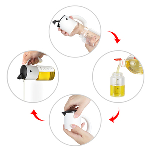 Forma di uccello PP corpo in plastica automatica gravità olio d'oliva e aceto Dispenser con 220ml di vetro borosilicato olio Dispenser - Product Image 4