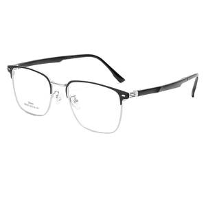 Gafas Ópticas para Hombre Uitem, Montura Cuadrada de Media Montura 68006, Lentes de PC con Montura Extra Ancha, Estilo Casual de Negocios - Product Image 3