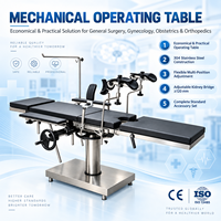 Table d'opération chirurgicale manuelle économique et pratique, certifiée CE, en acier inoxydable, à usage général