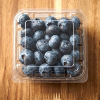 4,4 oz Blauwe Bes Plastic Recyclebare PET Clamshell Verpakking 125g Fruit Transparante Framboos Kersen Bramen Bessen Verpakkingen