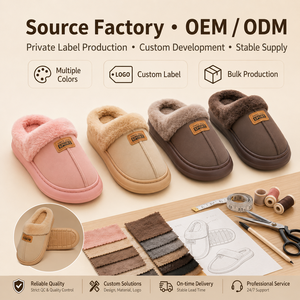 Pantofole da <span class=keywords><strong>donna</strong></span> all'ingrosso, calde e morbide, con pelliccia, a punta chiusa, antiscivolo, per la casa - Product Image 4