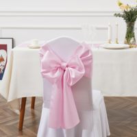Nœuds de chaise modernes en satin rose 6,6x108 pouces, lavables et réutilisables, housses universelles pour chaises de mariage, banquets, événements à domicile et hôtels