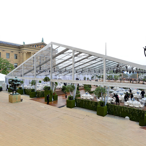 Carpa de Fiesta Tipo Marquesina con Marco Negro y Cristal, Carpa para Bodas y Eventos, Capacidad para 500 Personas, Carpas de Lona Blanca de 20X30 para Eventos - Product Image 5