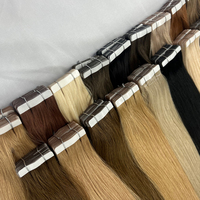 Extensions de cheveux adhésives Herrera Pu, cheveux humains naturels Remy 100% humains, cheveux vierges russes bruts, extensions de cheveux humains adhésives