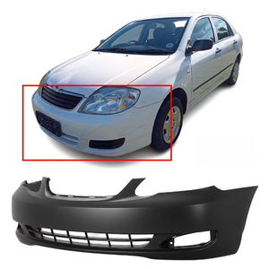 Pare-chocs avant pour Toyota Corolla CE <span class=keywords><strong>LE</strong></span> berline <span class=keywords><strong>2005</strong></span> 2006 2007 2008 avec trous pour feux antibrouillard sans capteurs apprêté TO1000297 521190Z938 - Product Image 2