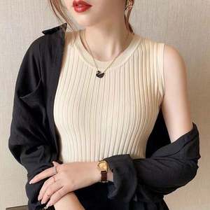 Nouvelle Collection Été – Débardeur Femme Chic en Maille Col Rond – Blouse Sans Manches Unie Décontractée et Légère - Product Image 4