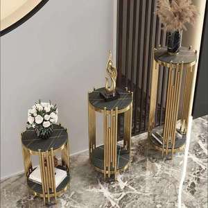 Hiển thị bảng tráng miệng đứng Đảng kim loại tròn xi lanh plinths Trắng bánh tròn đứng hiển thị cho trang trí đám cưới - Product Image 2