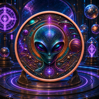 Pièce de monnaie en cuivre fin 5 AVDP OZ .999, pièce de monnaie extraterrestre en relief, thème spatial galactique OVNI, imprimée UV colorée, souvenir de collection en cuivre