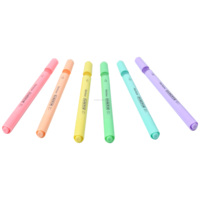 Stylos surligneurs arc-en-ciel à double tête, lot de 6, marqueurs couleur macaron, esthétiques, pour étudiants, bureau, papeterie