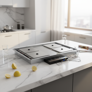 Table de <span class=keywords><strong>cuisson</strong></span> à induction électrique encastrable invisible <span class=keywords><strong>4</strong></span> <span class=keywords><strong>feux</strong></span> en acier inoxydable céramique écologique pour la maison - Product Image 4