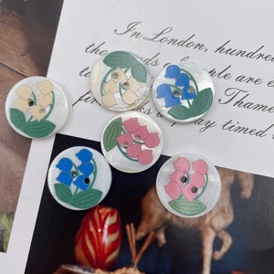 Nút vỏ tự nhiên Ngọc Trai sông in nút áo 3D in Hai Mắt nút phẳng - Product Image 1