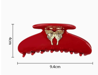Pince à cheveux papillon dorée en gros, pince requin en acétate de 3 mm de qualité supérieure, pince à cheveux simple de couleur unie