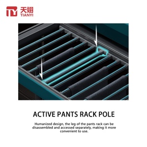 Porte-pantalon mural télescopique en acier, design minimaliste avec rail coulissant, TIANYI TY-9007, accessoire de garde-robe - Product Image 4