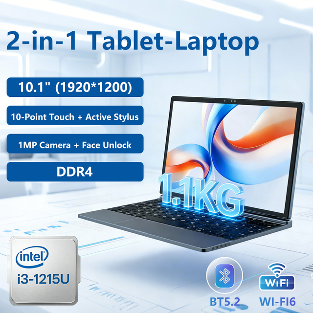 OEM Brand New 10.1" 2 in 1 Tablet Laptop Computer DDR4 16GB 512GB SSD Core I3 I5 I7 I9 Business Office Ultra-thin Notebook Pc