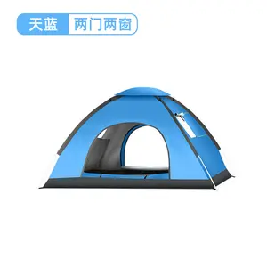 야외 캠핑 접는 3-4 명 비치 쉬운 속도 오픈 더블 자동 팝업 텐트 텐트 야외 비상 생존 도구