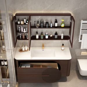 Gabinete de <span class=keywords><strong>baño</strong></span> asequible Marrón <span class=keywords><strong>oscuro</strong></span> 42 Tocador de <span class=keywords><strong>baño</strong></span> Gabinete de <span class=keywords><strong>baño</strong></span> montado en la pared con un fregadero - Product Image 4