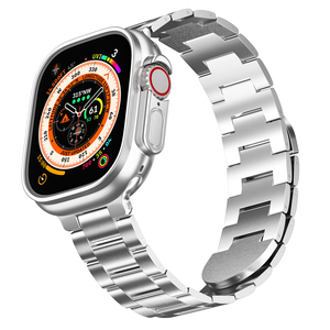 Luxe Nieuwe Roestvrijstalen Kettinglus Voor Iwatch 8 7 Se 6 5 4 Voor Apple Watch Ultra 49Mm 45Mm Band Magnetisch Metaal Ademend - Product Image 1