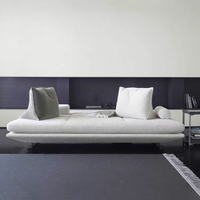 Ensemble de canapé d'angle carré de petite taille, tissu en flanelle, réglable et rembourré en éponge, design minimaliste, OEM pour salon, bureau, hôtel