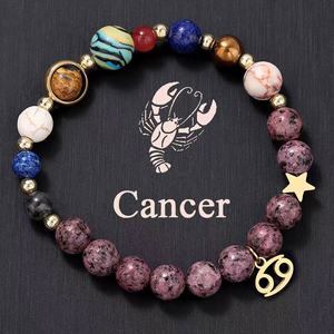 Eight Major Planets 12 <strong>Zodiac</strong> <strong>Sign</strong> Bracelet with Stainless Steel Pendant Natural <strong>Stones</strong> Handcrafted Beads Couples Bracelet - Product Image 4
