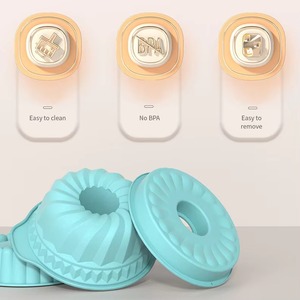 Cetakan Kue Silikon Berbagai Ukuran DIY Loyang Panggang untuk Cetakan Donat Berbagai Jenis Kue Warna Emas Anti Lengket Aman untuk Oven Pabrik - Product Image 2