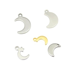 Anno Jewelry – pendentifs étoile et lune en acier inoxydable, accessoires pour la fabrication de bijoux, 30 pièces, formes mixtes, ton argent et or - Product Image 4