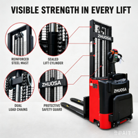 Prix le plus bas - Chariot élévateur semi-électrique portable neuf de 2000 kg, 1000 kg, 1500 kg - Chariot élévateur à palettes autoportant