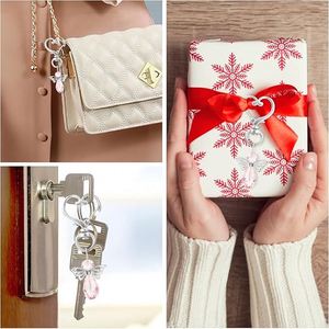 Branded Gift 30 Sets Angel Keychain Favor Bulk Custom Logo Angel Wing Pendant Organza Bag Thank You Tag Baptism <b>Wedding</b> Favor - Product Image 6