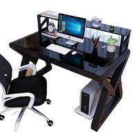 Yq Jenmw Minimalistische Stijl Computer Bureau Zorgvuldig Gemaakt Door Gehard Glas En Metalen Stalen Frame Computer Bureau