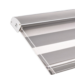 Stores roulants électriques double couche pour étude de bureau Parasol occultant doux <span class=keywords><strong>motif</strong></span> zèbre Shangri-La Stores vénitiens verticaux - Product Image 5