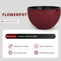 Grandes jardinières suspendues traditionnelles à double pot, auto-arrosantes, avec trou de drainage, pour intérieur et extérieur, en plastique, pour la maison et le jardin (lot)