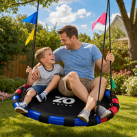 Balançoire ronde pour enfants Zoshine, tissu durable, hauteur réglable, unisexe, balançoire robuste pour enfants, pour parc extérieur, aire de jeux publique
