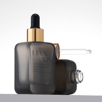Flacon Compte-Gouttes Carré en Verre 30ml/50ml avec Logo Personnalisé, Fini Dépoli, Bouchon à Vis, pour Sérum Visage Soins de la Peau