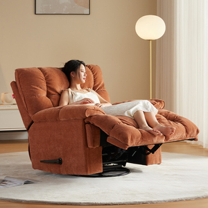 Sans Best Selling Sofas Reclinables Swivel Glider Single White Fabric Relaxing Recliner Chair - Product Image 5