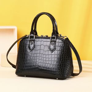 Sac de bureau forme coquille texture crocodile fermeture éclair sac bandoulière croisé pour usage quotidien - Product Image 1