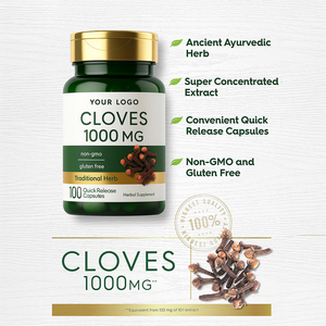 Kapsul ekstrak cengkeh bersertifikat GMP 1000mg Super terkonsentrasi Ayurveda ramuan untuk kesehatan pencernaan dewasa dukungan antioksidan OEM - Product Image 2